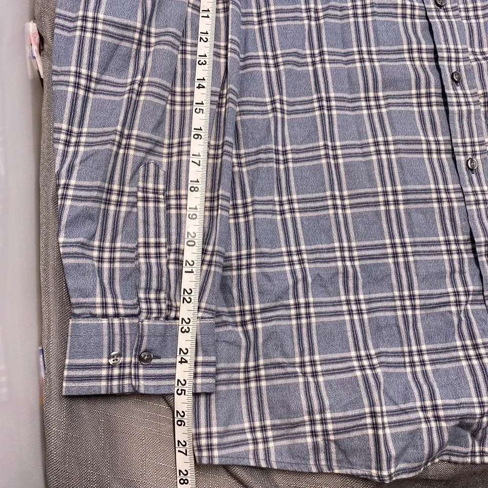 Pendleton Mens  Button Up Shirt Blue Plaid Long Sleeve Flap Pockets Top XL - Picture 8 of 8